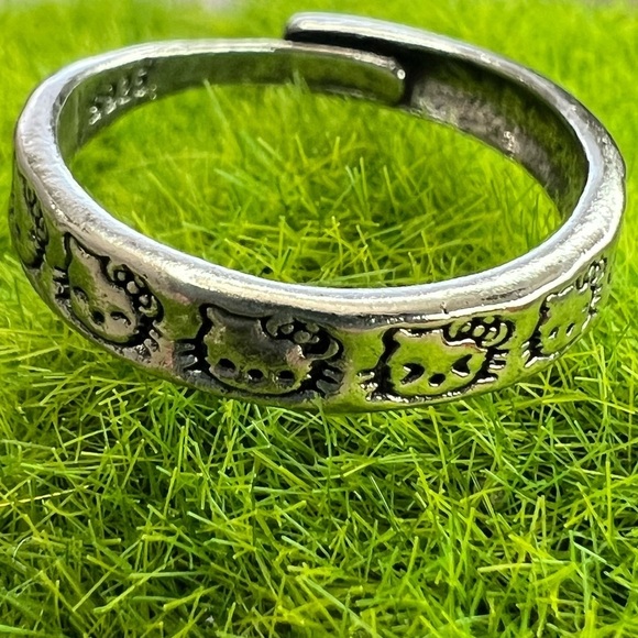 Silver 925 Hello Kitty 🌸 Adjustable ring (1 ring) adorable dainty - Picture 2 of 10